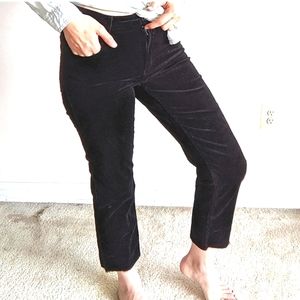 H&M Divided Black Corduroy High Rise Cropped Pants